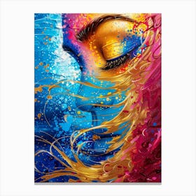 Woman With Colorful Hair 1 Canvas Print