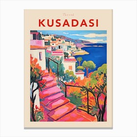 Kusadasi Turkey Fauvist Travel Poster Canvas Print