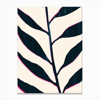 Black Pink Branch Canvas Print