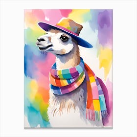 Llama With Scarves Canvas Print