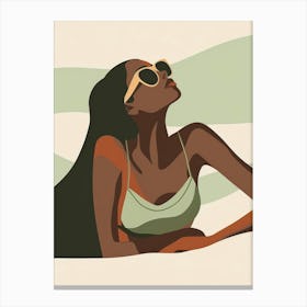 Afro-American Woman In Sunglasses 8 Canvas Print