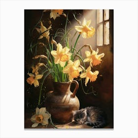 Daffodils In A Vase Canvas Print