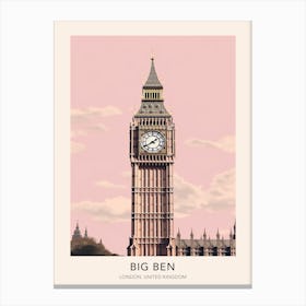 Big Ben London Travel Poster Canvas Print