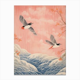 Vintage Japanese Inspired Bird Print Dipper 2 Canvas Print
