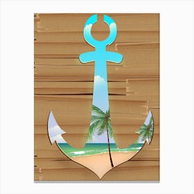 Anchor On The Beach Canvas Print