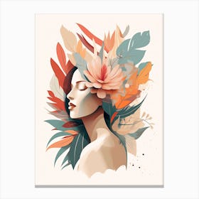 Bloom Body Woman Neutral Colours Boho Style 18 Canvas Print