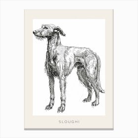 Sloughi Dog Line Sketch 3 Poster Canvas Print
