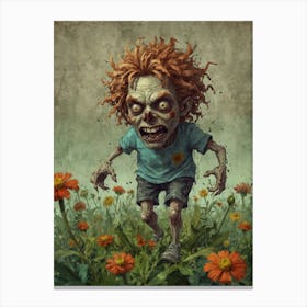 Zombie Boy In The Field 1 Canvas Print