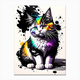 Rainbow Cat Painting 2 Canvas Print