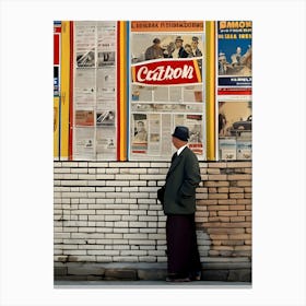Wall Of Advertising Posters 1 Canvas Print