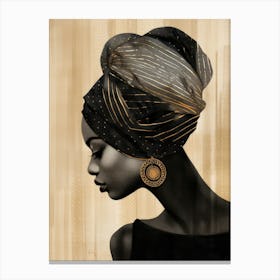 African Woman With Turban 3 Canvas Print