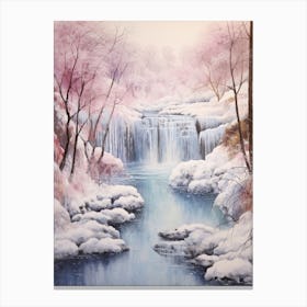 Dreamy Winter Painting Plitvice Lakes National Park Croatia 1 Canvas Print