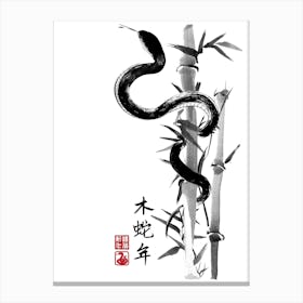 Year Of The Snake Sumi E Jpeg 3000 × 4000 Canvas Print