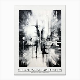 Metaphysical Exploration Abstract Black And White 7 Poster Canvas Print
