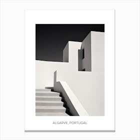 Poster Of Algarve, Portugal, Photography In Black And White 4 Canvas Print