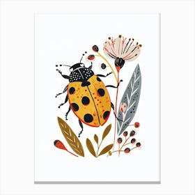 Colourful Insect Illustration Ladybug 19 Canvas Print