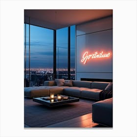 A Beautifully Calligraphed Sign Expressing Gratitude Hovering Gracefully Under Soft Led Lights Pla (6) Canvas Print