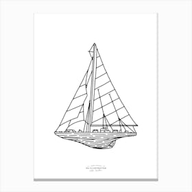 Sail Away Fineline Illustration  Canvas Print