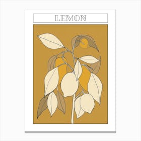 Lemon Tree Minimalistic Drawing 4 Poster Canvas Print