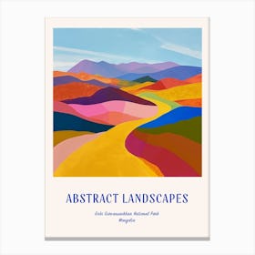Colourful Abstract Gobi Gurvansaikhan National Park Mongolia 2 Poster Blue Canvas Print