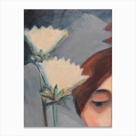 Flowers and Female Head by Dorothea Maetzel-Johannsen (1921) | vintage art | avant-garde art | modern contemporary art | FParrish Art Prints | Hamburg Secession movement Canvas Print