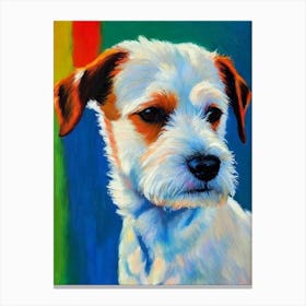 Russell Terrier Fauvist Style dog Canvas Print