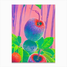 Red Kiwi Risograph Retro Poster Fruit Canvas Print