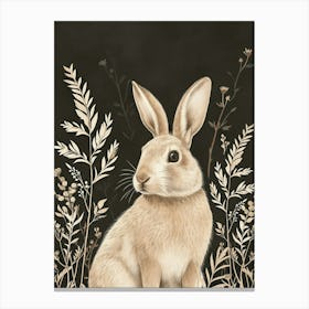 Tan Rabbit Minimalist Illustration 1 Canvas Print