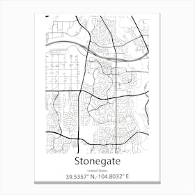 Stonegate,United States Minimalist Map Canvas Print