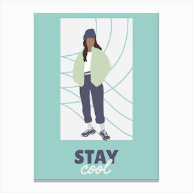 Stay Cool - A Trendy Illustration Of A Cool Woman 1 Canvas Print