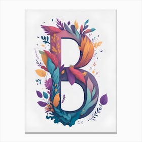 Colorful Letter B Illustration 6 Canvas Print