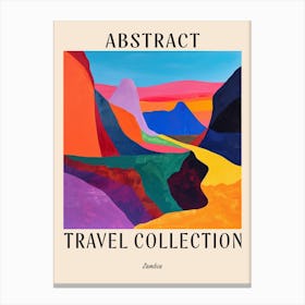 Abstract Travel Collection Poster Zambia 1 Canvas Print
