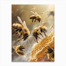 Carpenter Bee Storybook Illustration 15 Canvas Print