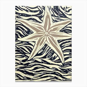 Starfish Linocut Canvas Print