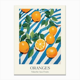 Marche Aux Fruits Oranges Fruit Summer Illustration 4 Canvas Print