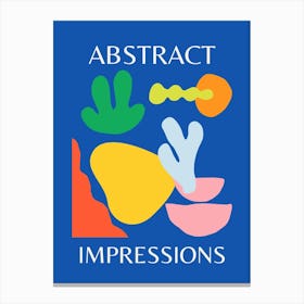 Abstract Impressions Poster 2 Blue Canvas Print