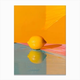 Lemon On A yellow Background Canvas Print