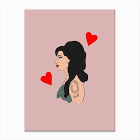 Amy Winehouse Pink Canvas Print