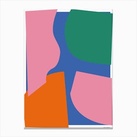 Collage Pink Green Blue Orange Bright Graphic Abstract Canvas Print