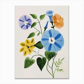 Painted Florals Morning Glory 6 Canvas Print
