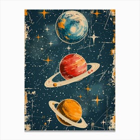 Retro Space Poster 1 Canvas Print