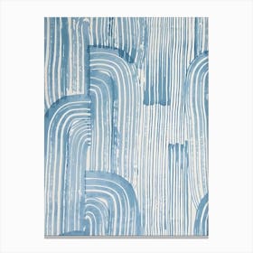 Blue And White Stripes 1 Canvas Print