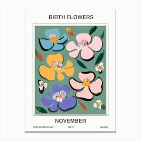 Birth Flowers November Canvas Print