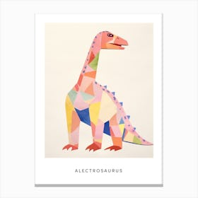 Nursery Dinosaur Art Alectrosaurus 2 Poster Canvas Print