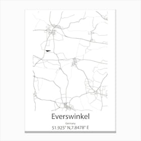 Everswinkel,Germany Minimalist Map Canvas Print