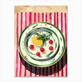 A Plate Of Polenta, Top View Food Illustration 2 Canvas Print