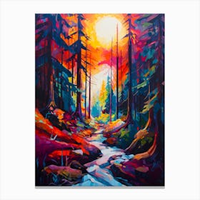 Bold Autumn Spruce Expression Canvas Print