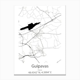 Guipavas,France Minimalist Map Canvas Print