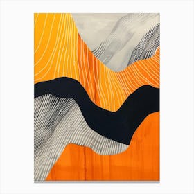 Orange And Black Abstract Painting 3 Canvas Print