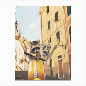 Raccoons in Italy Canvas Print